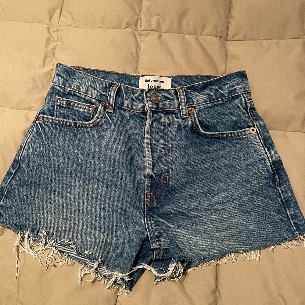 Reformation Charlie high rise Jean shorts
